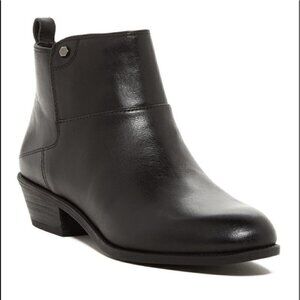 Franco Sarto Black Rafaela Leather Ankle Bootie Size 9.5